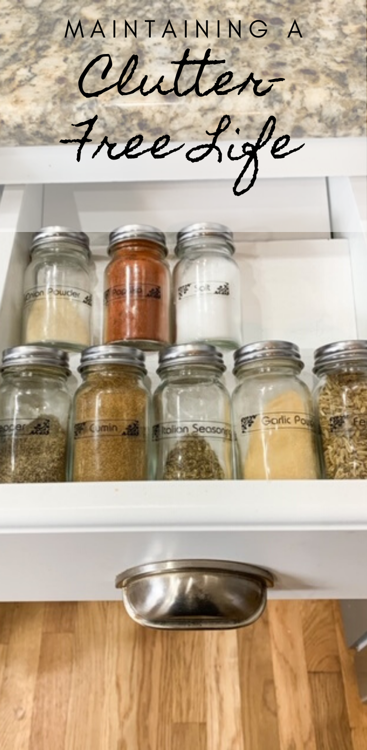 maintaining a clutter-free life, diy, farmhouse, spices, spice drawer